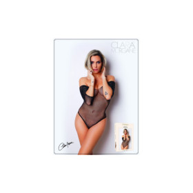 Body noir avec manches 3/4 - Le Numéro 2 - Collection Strass 